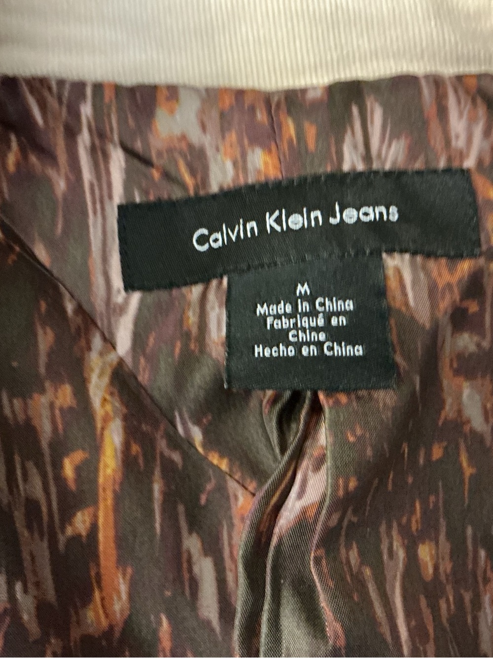 Calvin Klein Jeans Brown & Rust Patterned Blazer Lining